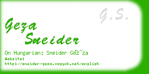 geza sneider business card